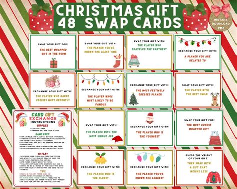gamz swap cards|Free Christmas Gift Exchange Cards .
